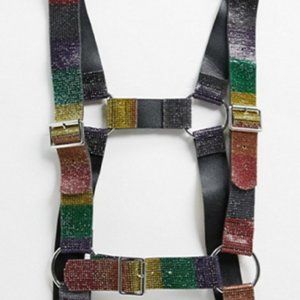 Festival Chest Harness With Rainbow Studs